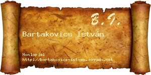 Bartakovics István névjegykártya