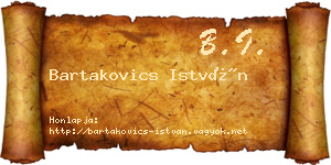 Bartakovics István névjegykártya