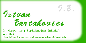 istvan bartakovics business card